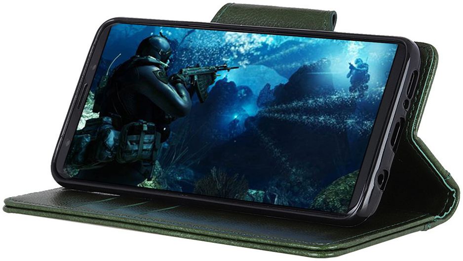 Nokia 7.1 Stijlvol Hoesje met Kaarthouder Groen afbeelding 3