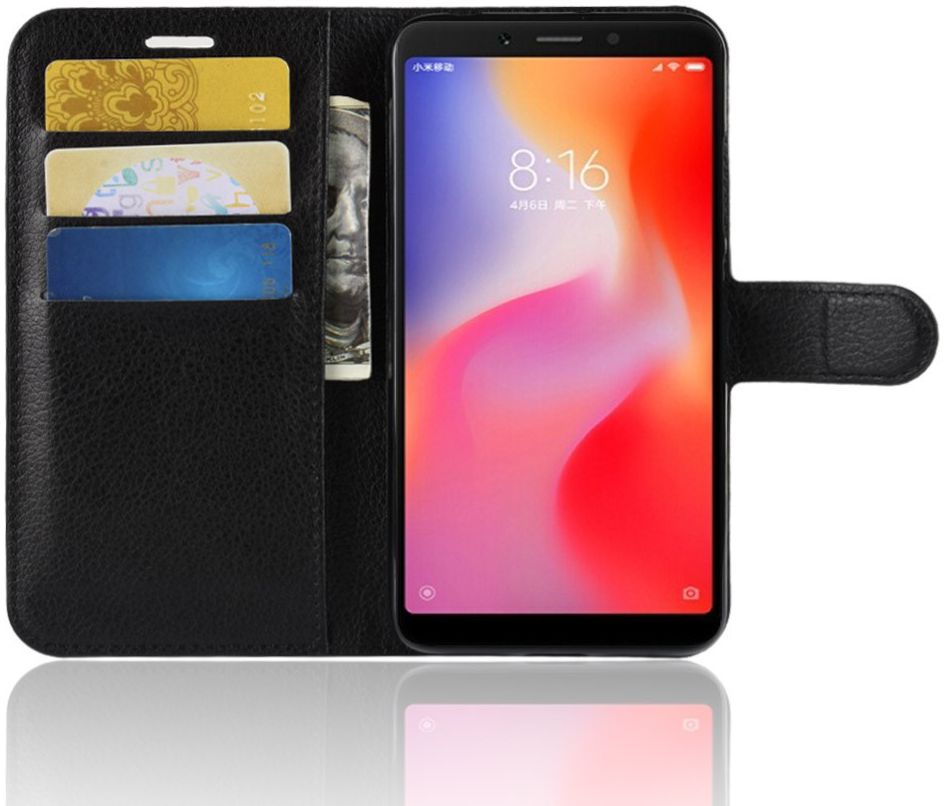 Xiaomi Redmi 6 Hoesje met Kaarthouder Zwart afbeelding 2