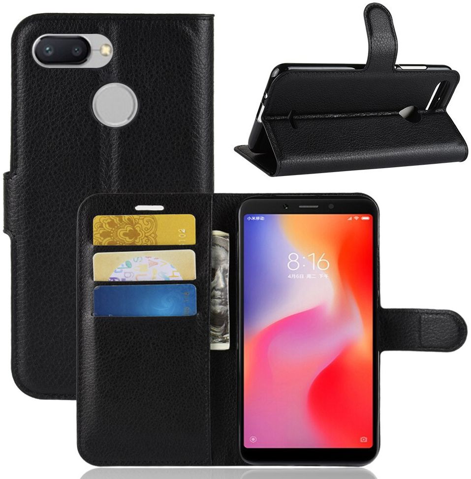 Xiaomi Redmi 6 Hoesje met Kaarthouder Zwart afbeelding 6
