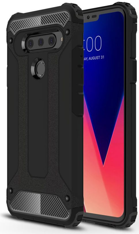 LG V40 Hybride Hoesje Zwart afbeelding 1