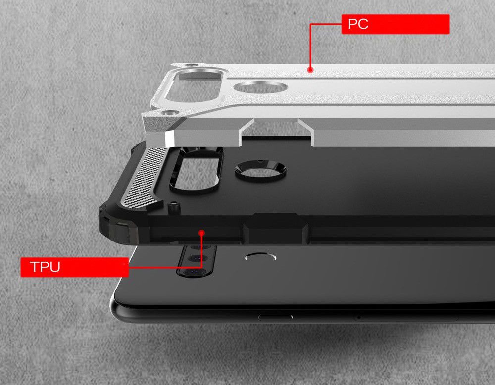 LG V40 Hybride Hoesje Zwart afbeelding 4