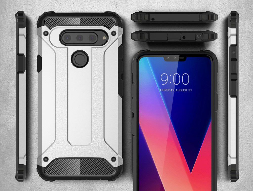 LG V40 Hybride Hoesje Zwart afbeelding 9