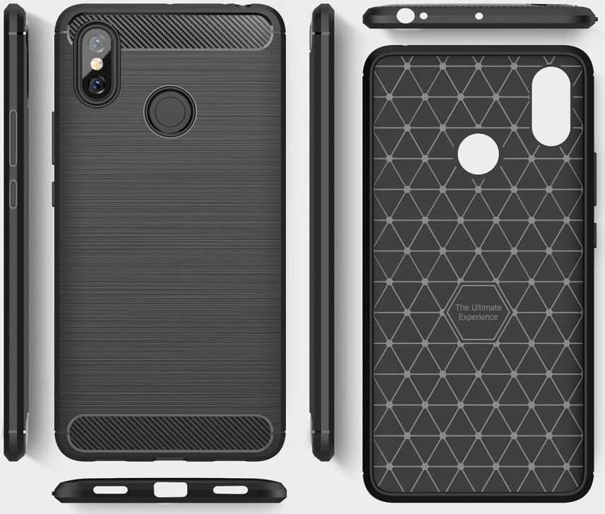 Xiaomi Mi Max 3 Geborsteld TPU Hoesje Zwart afbeelding 4