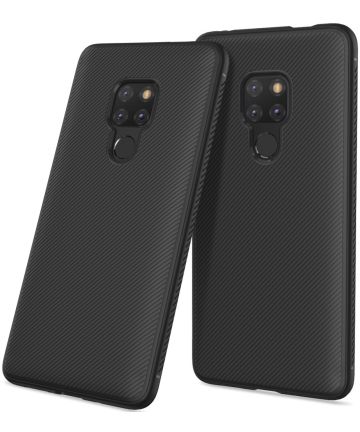 Huawei Mate 20 Twill Slim Texture Back Cover Zwart Hoesjes