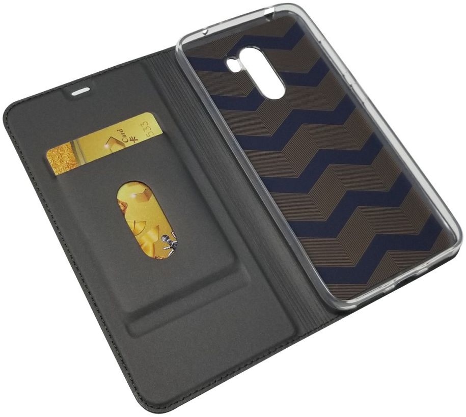 Xiaomi PocoPhone F1 Luxe Hoesje met Kaarthouder Zwart afbeelding 2