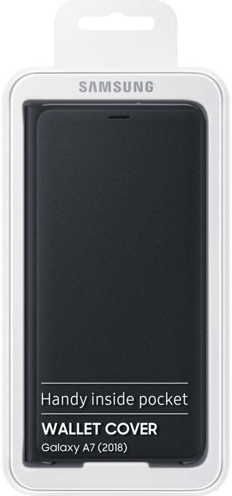 Samsung Galaxy A7 2018 Portemonnee Hoesje Zwart afbeelding 4