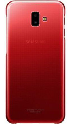 Samsung Galaxy J6 Plus Gradation Clear Cover Rood afbeelding 1