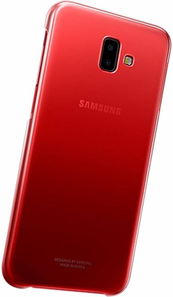 Samsung Galaxy J6 Plus Gradation Clear Cover Rood afbeelding 3