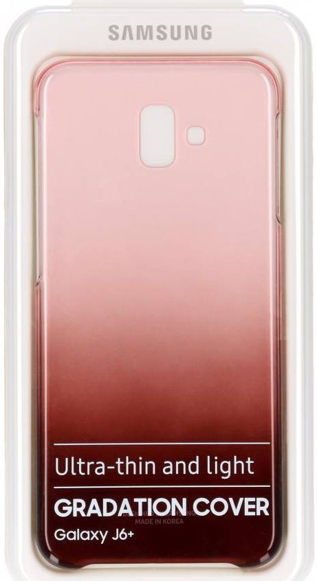 Samsung Galaxy J6 Plus Gradation Clear Cover Rood afbeelding 6