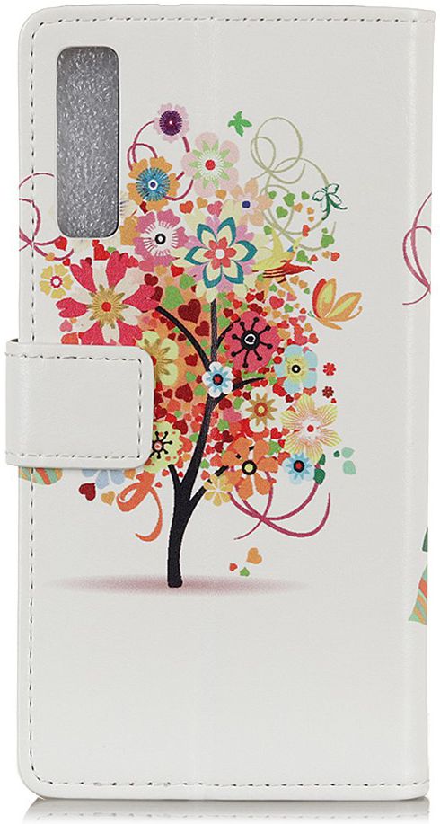 Samsung Galaxy A7 (2018) Portemonnee Print Hoesje Flower Tree afbeelding 11