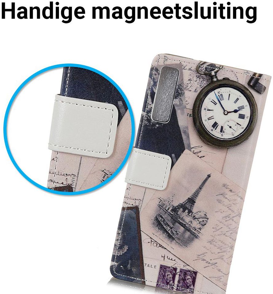 Samsung Galaxy A7 (2018) Portemonnee Print Hoesje Eiffeltoren afbeelding 3