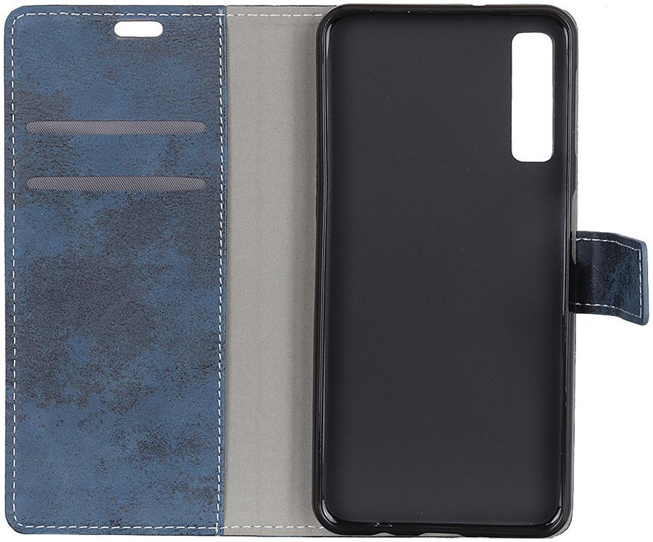 Samsung Galaxy A7 (2018) Retro Portemonnee Hoesje Blauw afbeelding 8