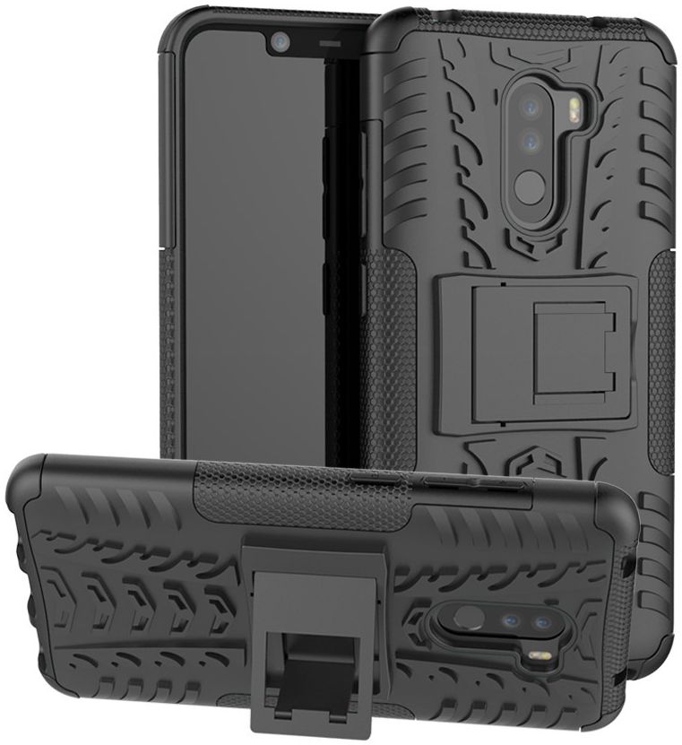 Xiaomi Pocophone F1 Robuust Hybride Hoesje Zwart afbeelding 1