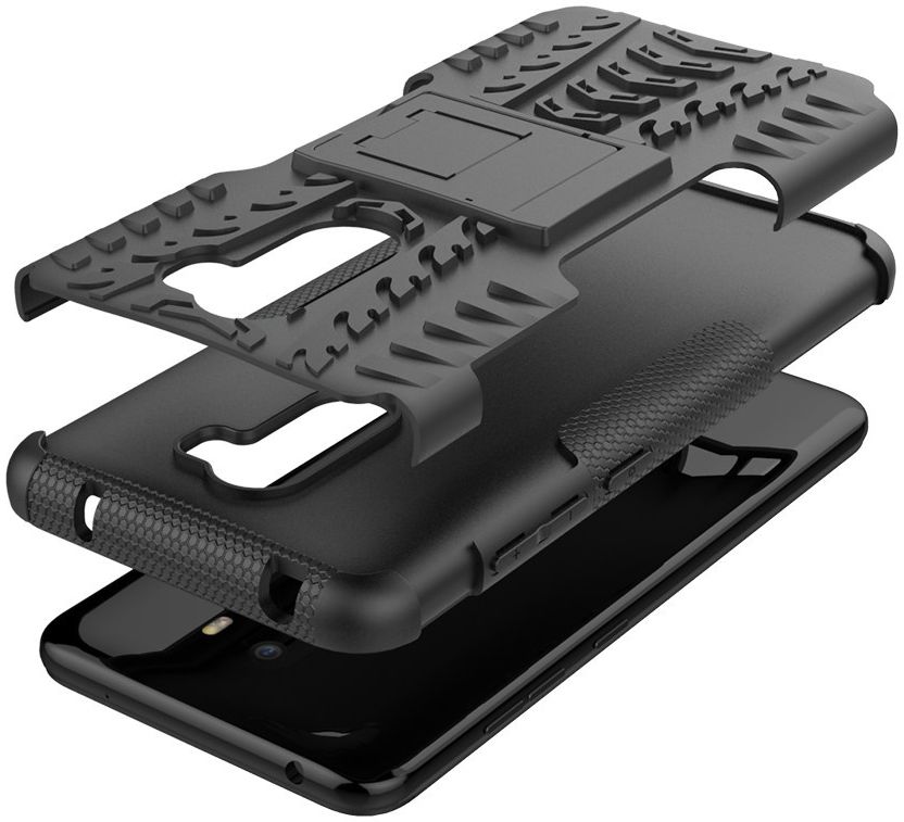 Xiaomi Pocophone F1 Robuust Hybride Hoesje Zwart afbeelding 2