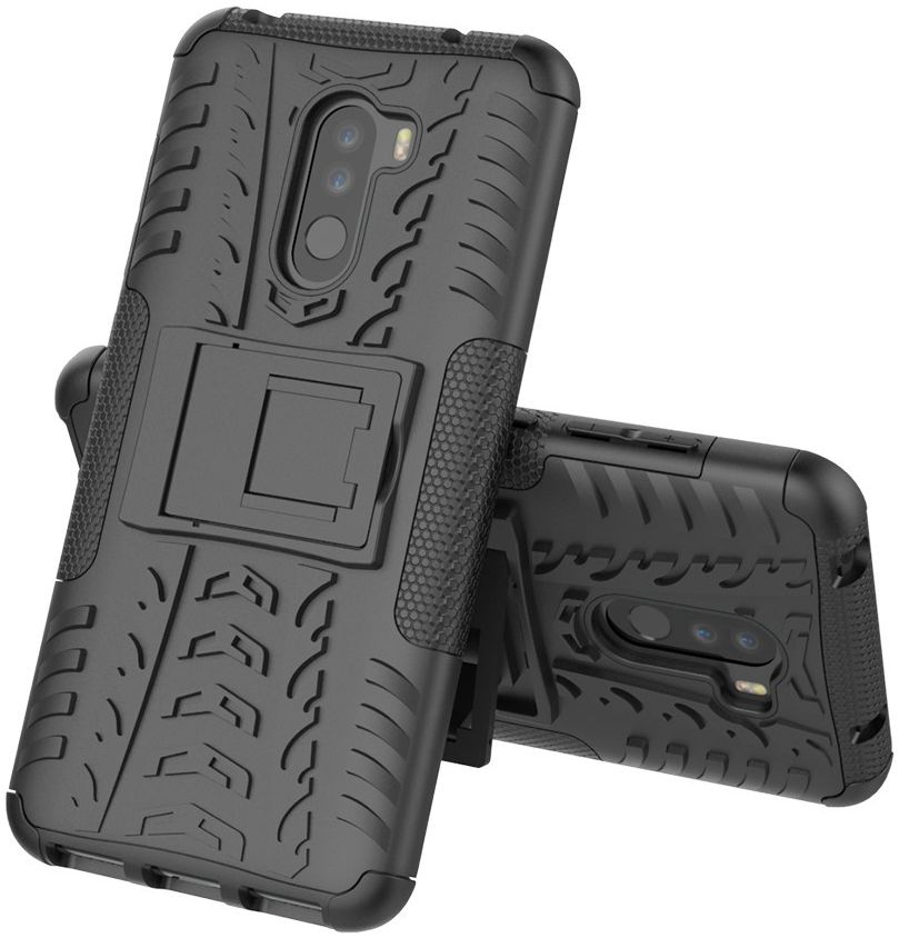 Xiaomi Pocophone F1 Robuust Hybride Hoesje Zwart afbeelding 3