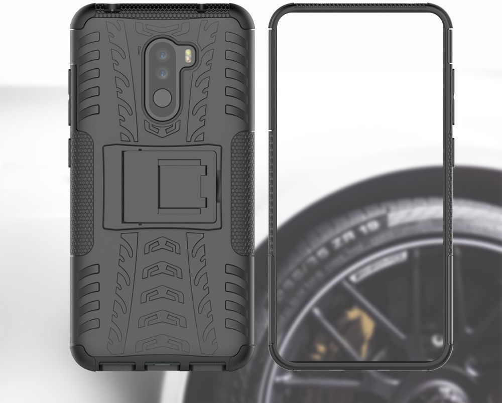 Xiaomi Pocophone F1 Robuust Hybride Hoesje Zwart afbeelding 4