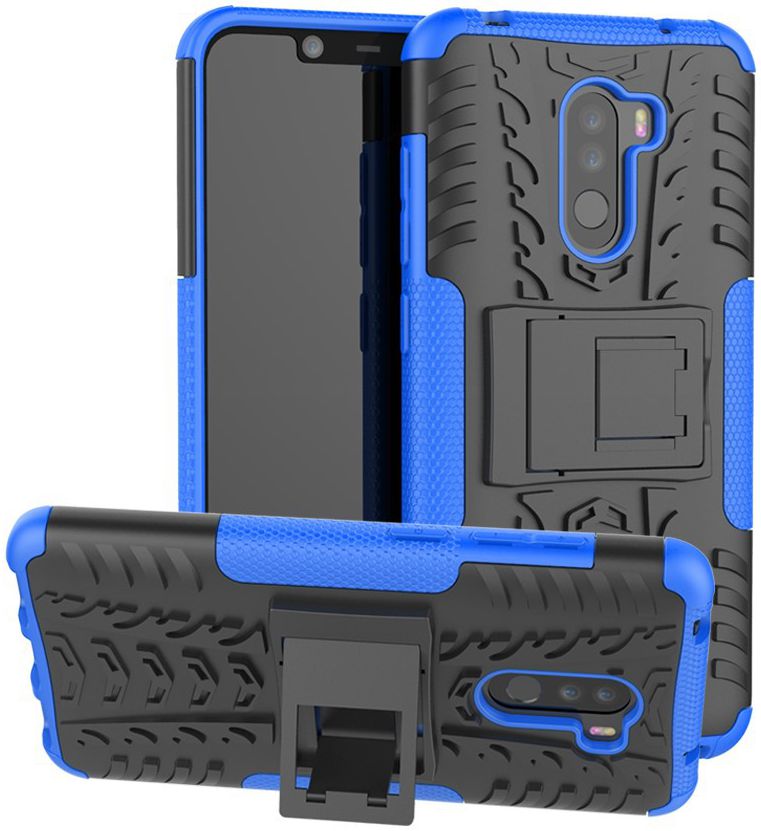 Xiaomi Pocophone F1 Robuust Hybride Hoesje Blauw afbeelding 1