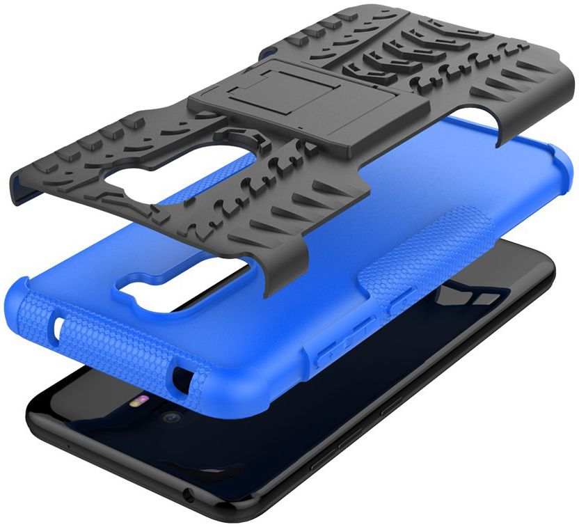 Xiaomi Pocophone F1 Robuust Hybride Hoesje Blauw afbeelding 2
