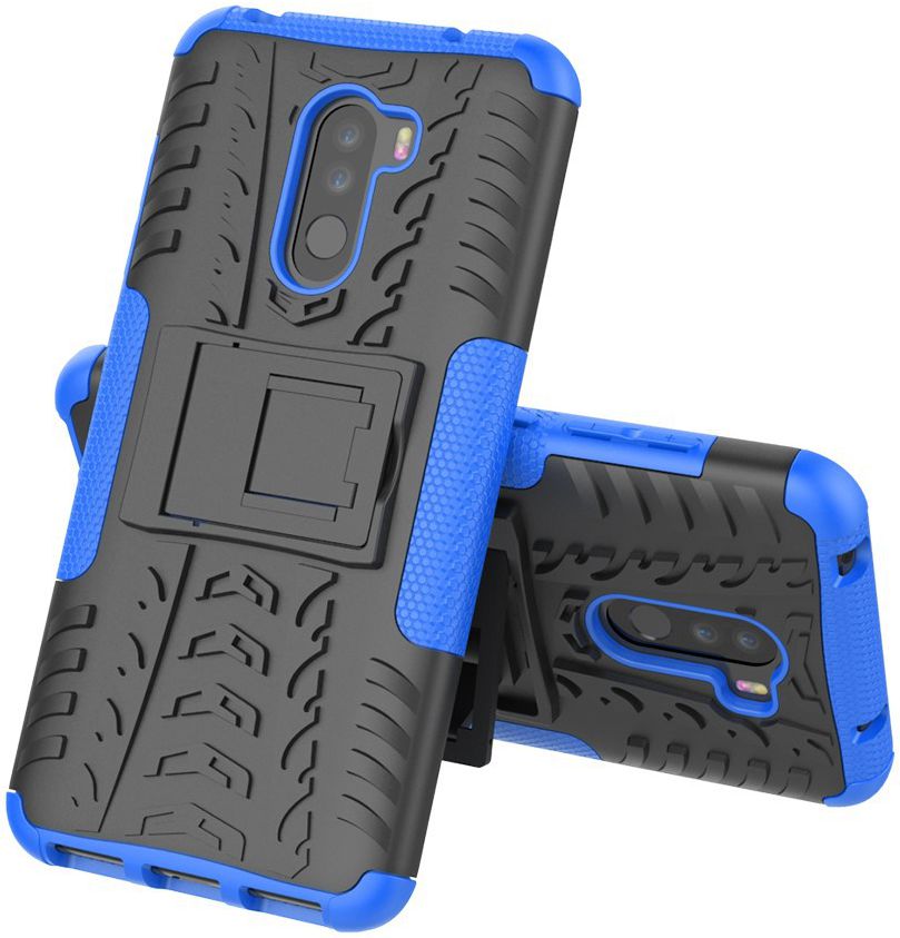 Xiaomi Pocophone F1 Robuust Hybride Hoesje Blauw afbeelding 3