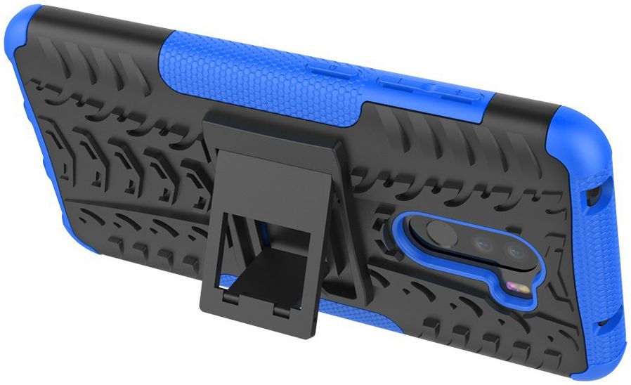 Xiaomi Pocophone F1 Robuust Hybride Hoesje Blauw afbeelding 4