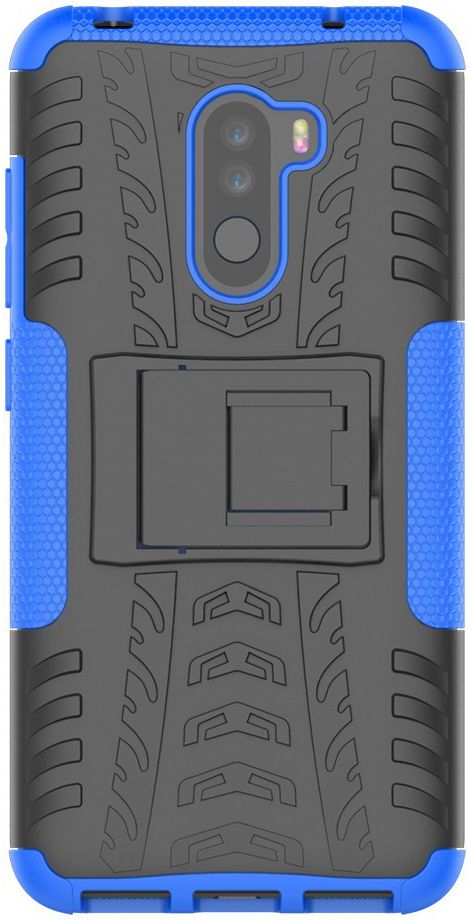Xiaomi Pocophone F1 Robuust Hybride Hoesje Blauw afbeelding 5