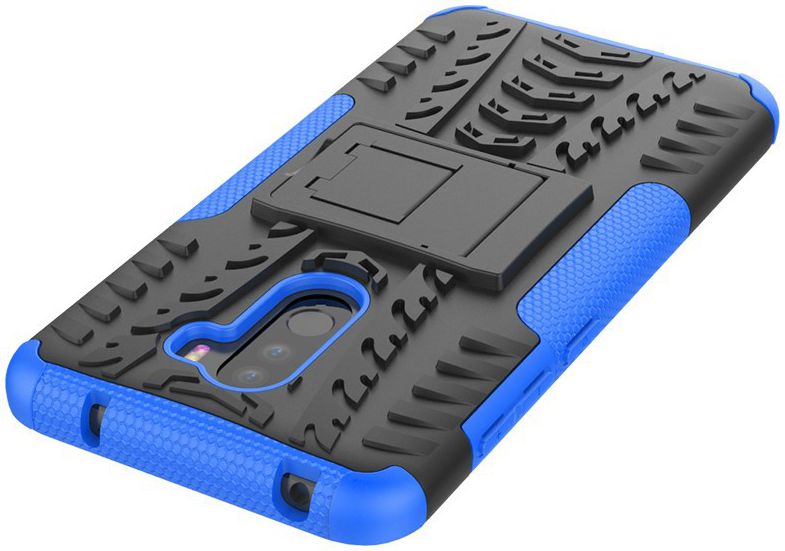 Xiaomi Pocophone F1 Robuust Hybride Hoesje Blauw afbeelding 8
