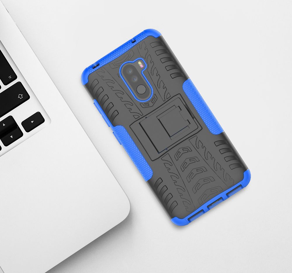 Xiaomi Pocophone F1 Robuust Hybride Hoesje Blauw afbeelding 9