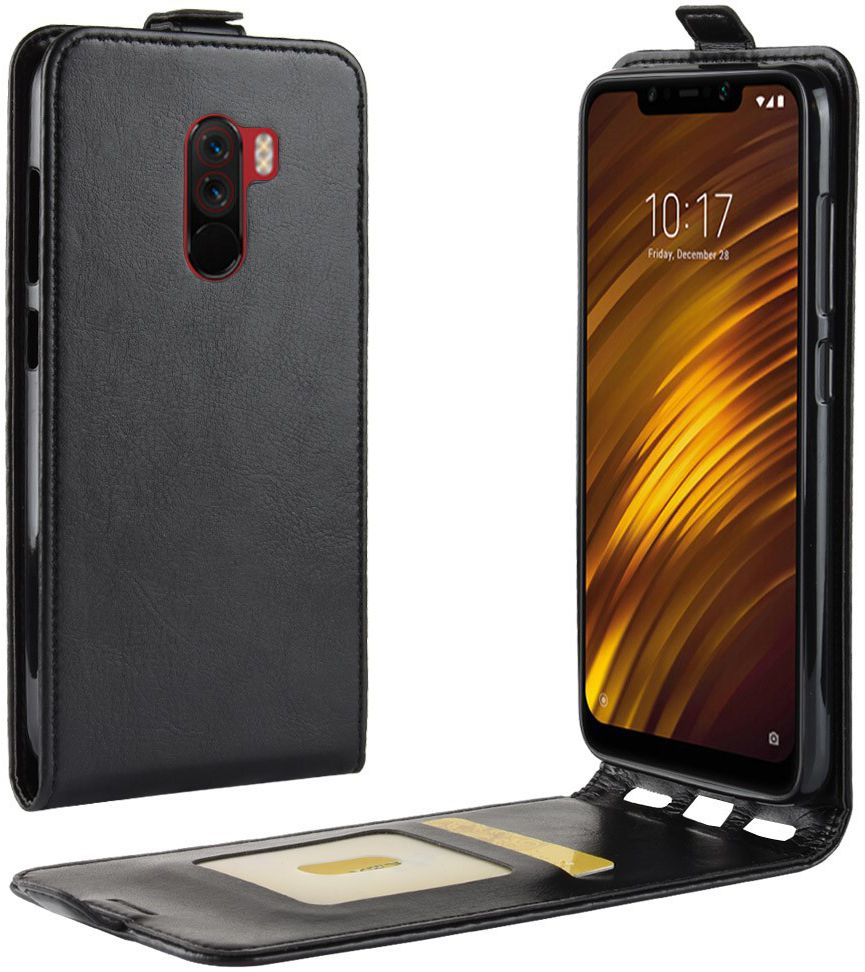 Xiaomi Pocophone F1 Verticaal Flip Hoesje Zwart afbeelding 1