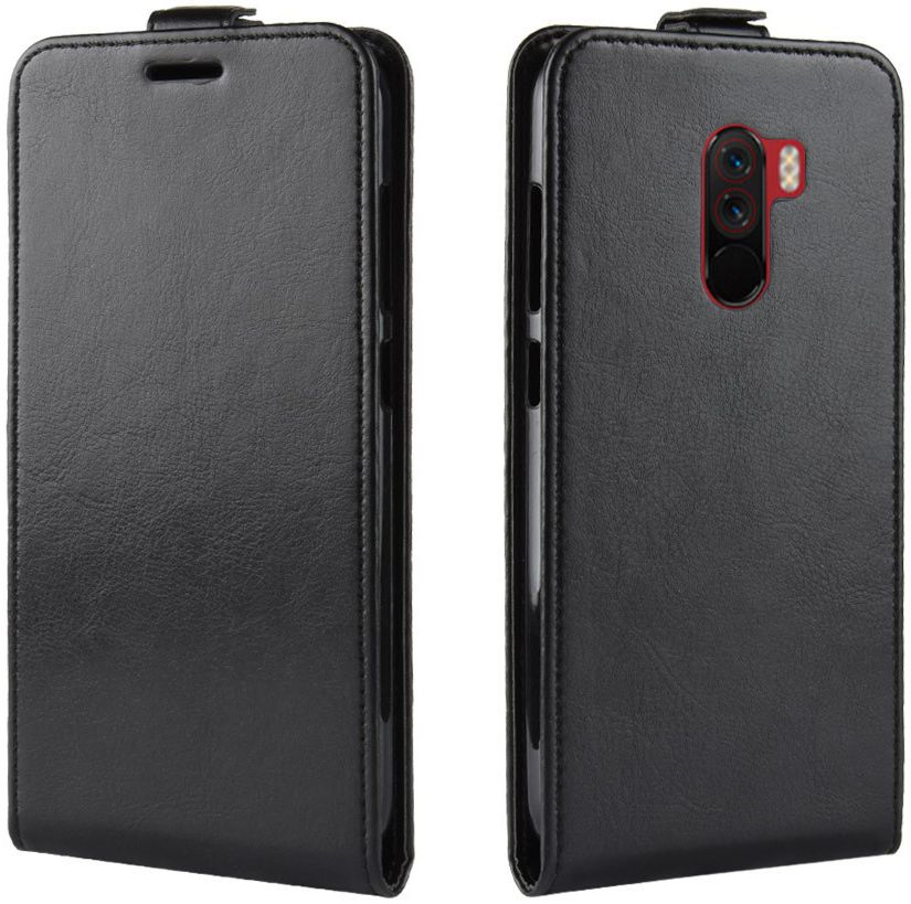 Xiaomi Pocophone F1 Verticaal Flip Hoesje Zwart afbeelding 3