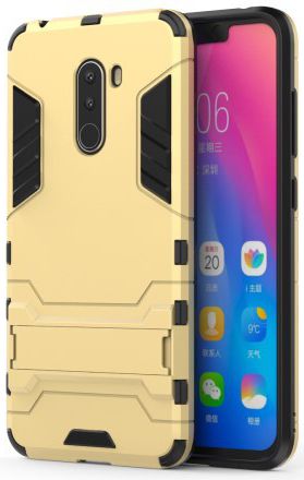 Xiaomi Pocophone F1 Hybrid Kickstand Hoesje Goud afbeelding 1