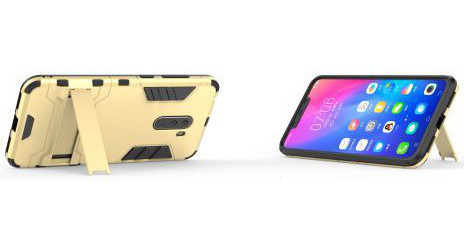 Xiaomi Pocophone F1 Hybrid Kickstand Hoesje Goud afbeelding 3