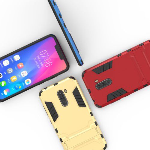 Xiaomi Pocophone F1 Hybrid Kickstand Hoesje Rood afbeelding 4