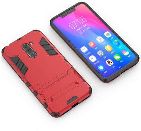 Xiaomi Pocophone F1 Hybrid Kickstand Hoesje Rood afbeelding 6