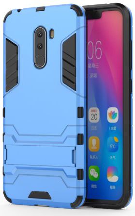Xiaomi Pocophone F1 Hybrid Kickstand Hoesje Blauw afbeelding 1