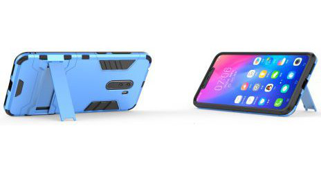 Xiaomi Pocophone F1 Hybrid Kickstand Hoesje Blauw afbeelding 3