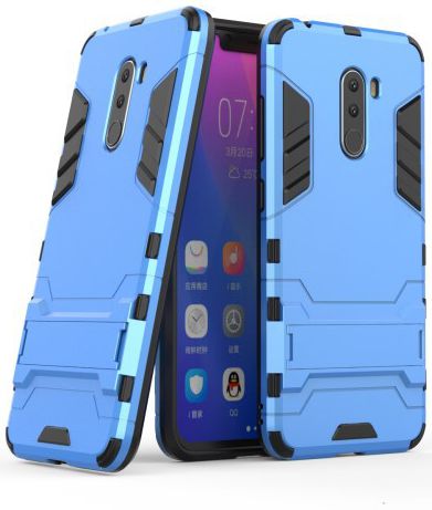 Xiaomi Pocophone F1 Hybrid Kickstand Hoesje Blauw afbeelding 4