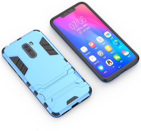 Xiaomi Pocophone F1 Hybrid Kickstand Hoesje Blauw afbeelding 5