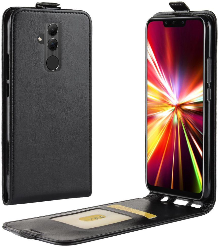 Huawei Mate 20 Lite Verticaal Flip Hoesje Zwart afbeelding 1