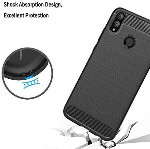 Honor 8X Geborsteld TPU Hoesje Zwart afbeelding 4