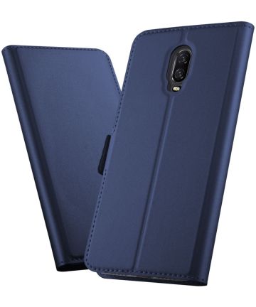 OnePlus 6T Luxe Portemonnee Hoesje Blauw Hoesjes