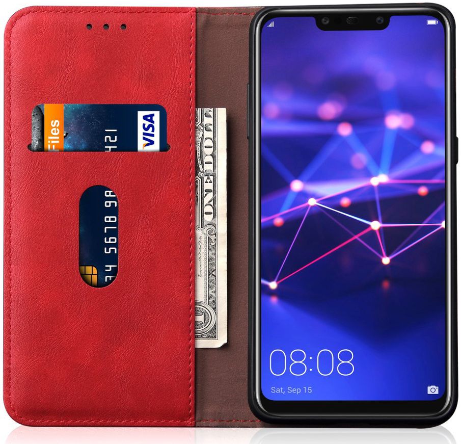 Huawei Mate 20 Lite Vintage Portemonnee Hoesje Rood afbeelding 1