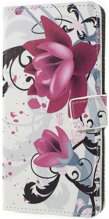 Samsung Galaxy A7 2018 Portemonnee Hoesje met Bloem Print afbeelding 1
