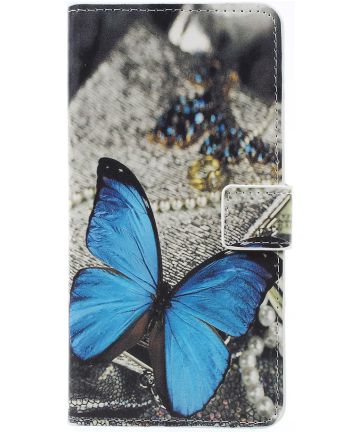 Samsung Galaxy A7 2018 Portemonnee Hoesje met Vlinder Print Hoesjes
