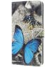 Samsung Galaxy A7 2018 Portemonnee Hoesje met Vlinder Print