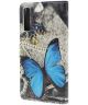 Samsung Galaxy A7 2018 Portemonnee Hoesje met Vlinder Print