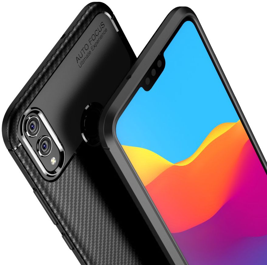 Honor 8X Siliconen Carbon Hoesje Zwart afbeelding 12