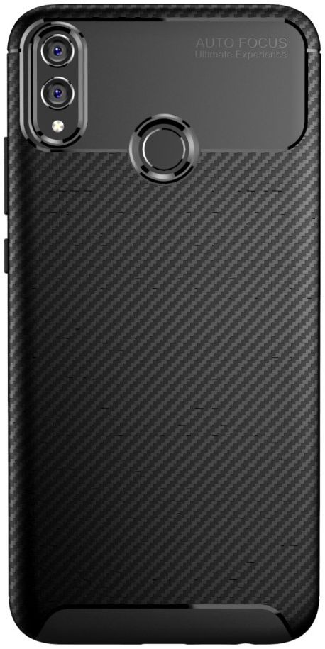 Honor 8X Siliconen Carbon Hoesje Zwart afbeelding 2
