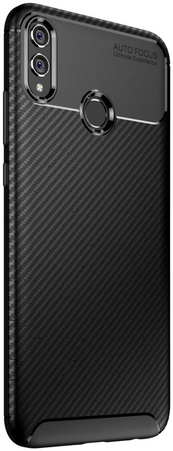 Honor 8X Siliconen Carbon Hoesje Zwart afbeelding 4