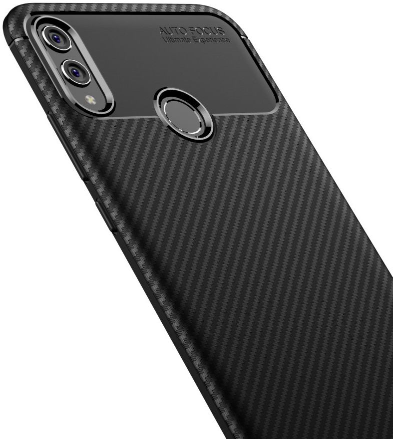 Honor 8X Siliconen Carbon Hoesje Zwart afbeelding 6