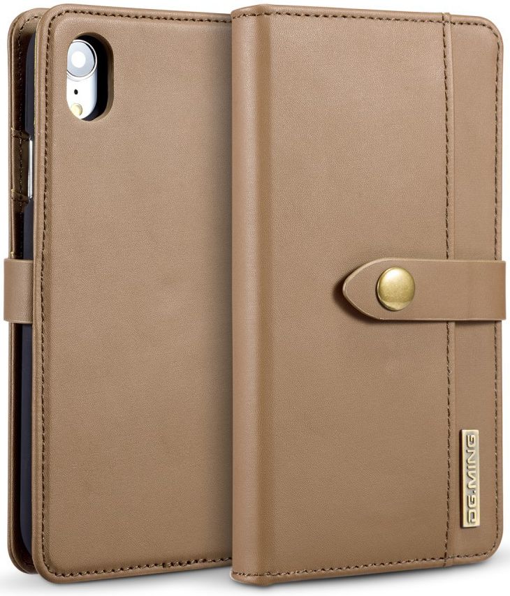 Apple iPhone XR Leren 2-in-1 Bookcase en Back Cover Hoesje Bruin afbeelding 1